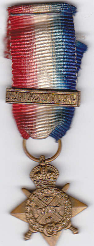 1914 Star Miniture Medal With Bar