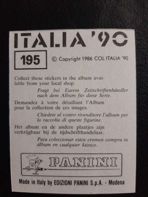 Panini Italia `90 World Cup Sticker #195 - Mazinho