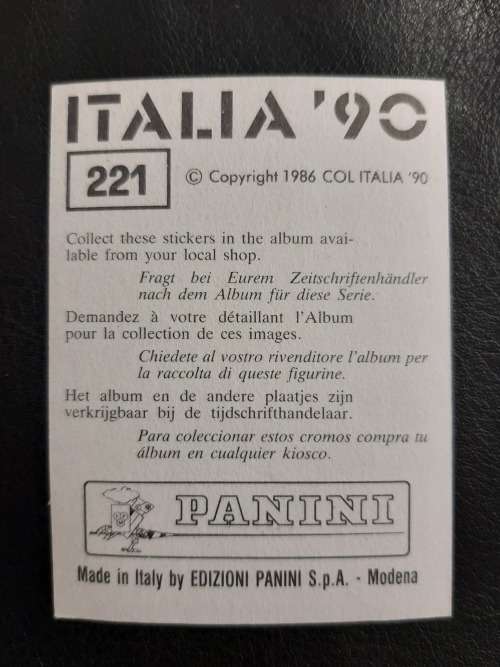Panini Italia `90 World Cup Sticker #221 - Steve Nicol