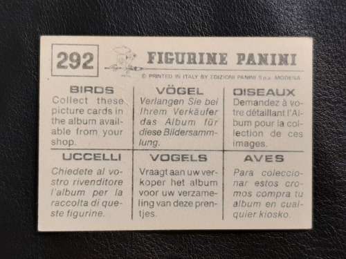 Figurine Panini Birds Sticker #292 (1979)