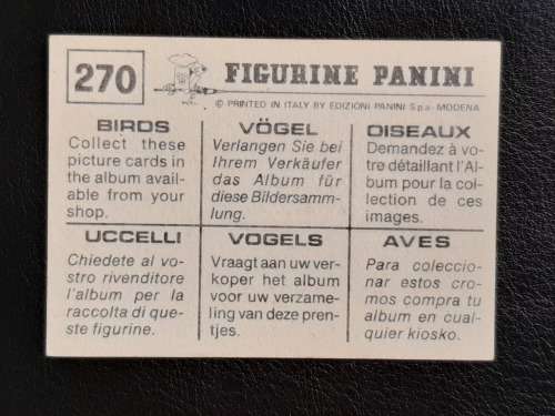 Figurine Panini Birds Sticker #270 (1979)