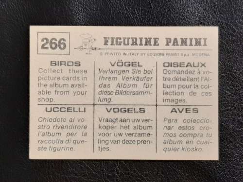 Figurine Panini Birds Sticker #266 (1979)