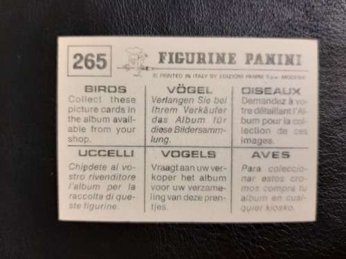 Figurine Panini Birds Sticker #265 (1979)