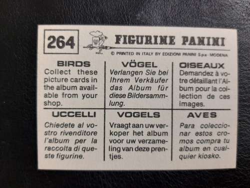 Figurine Panini Birds Sticker #264 (1979)