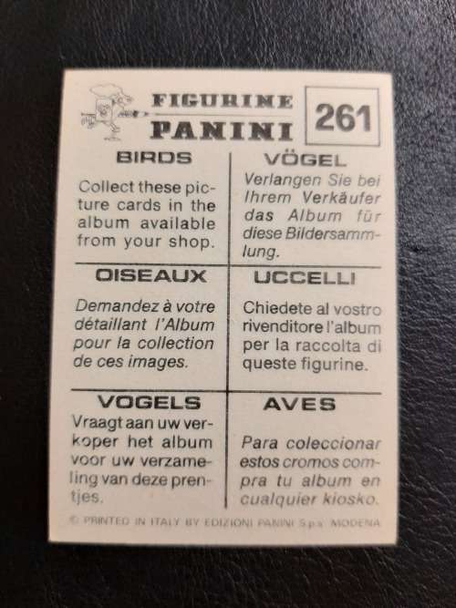 Figurine Panini Birds Sticker #261 (1979)