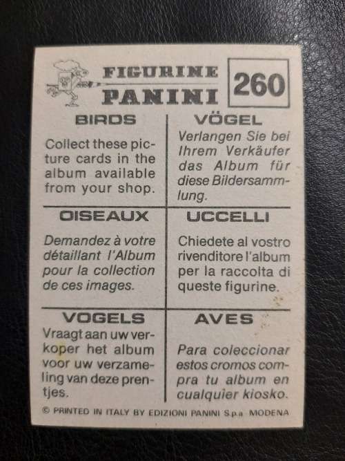 Figurine Panini Birds Sticker #260 (1979)