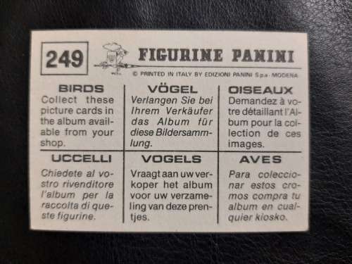 Figurine Panini Birds Sticker #249 (1979)