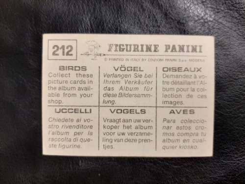 Figurine Panini Birds Sticker #212 (1979)