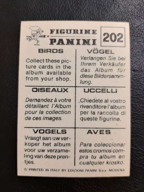 Figurine Panini Birds Sticker #202 (1979)