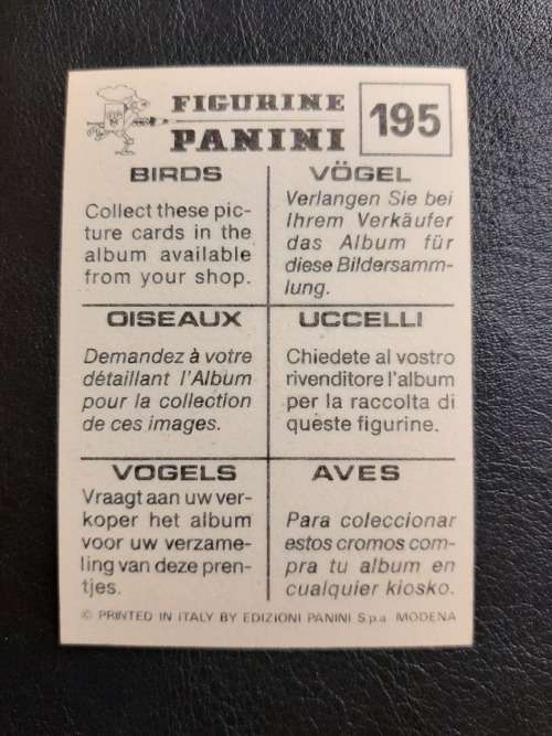 Figurine Panini Birds Sticker #195 (1979)