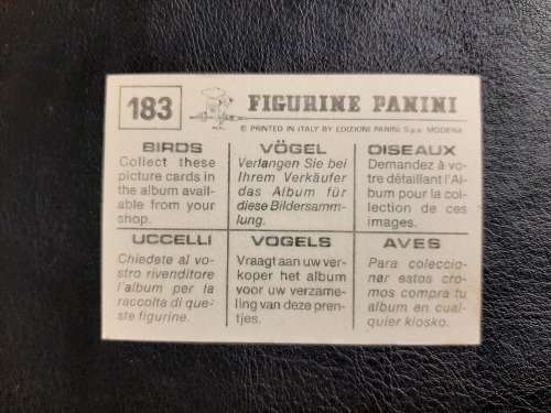 Figurine Panini Birds Sticker #183 (1979)