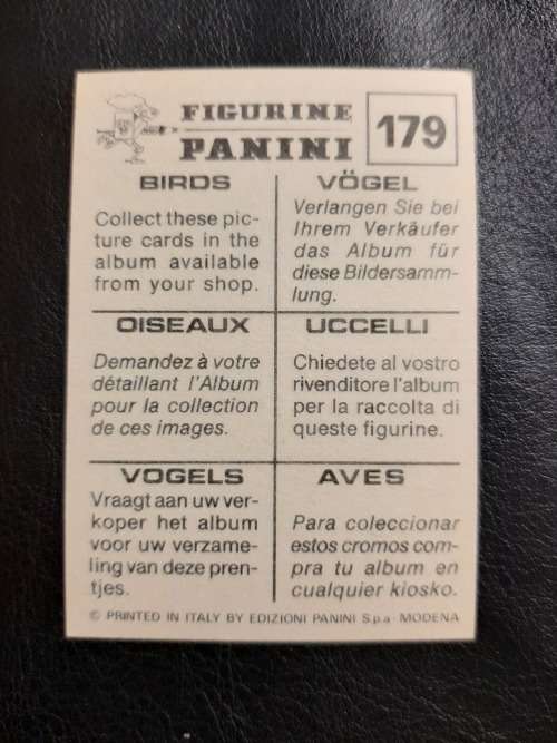 Figurine Panini Birds Sticker #179 (1979)