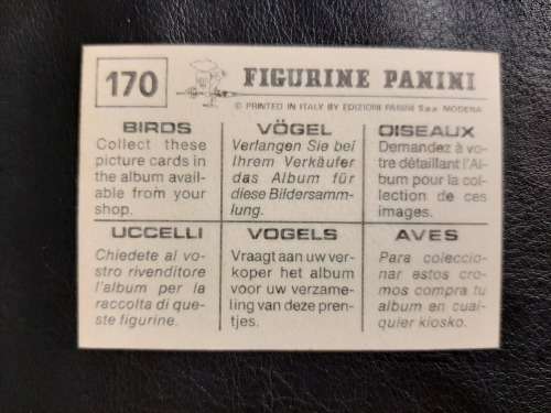 Figurine Panini Birds Sticker #170 (1979)