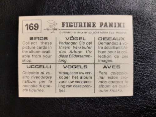 Figurine Panini Birds Sticker #169 (1979)