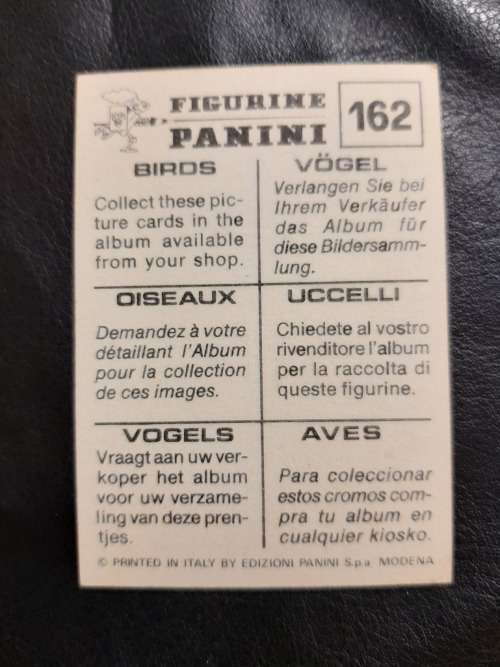 Figurine Panini Birds Sticker #162 (1979)