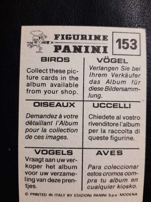 Figurine Panini Birds Sticker #153 (1979)