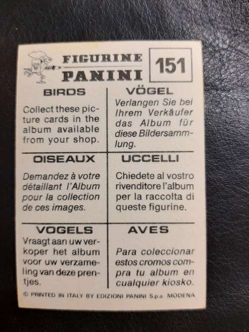 Figurine Panini Birds Sticker #151 (1979)