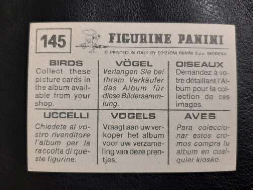 Figurine Panini Birds Sticker #145 (1979)