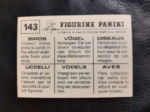 Figurine Panini Birds Sticker #143 (1979)