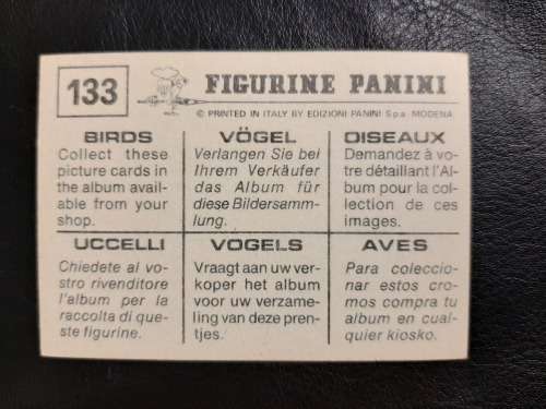 Figurine Panini Birds Sticker #133 (1979)