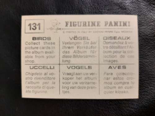 Figurine Panini Birds Sticker #131 (1979)