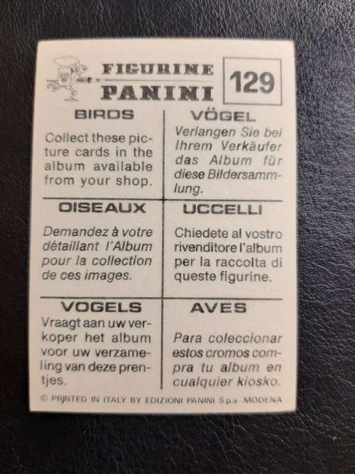 Figurine Panini Birds Sticker #129 (1979)