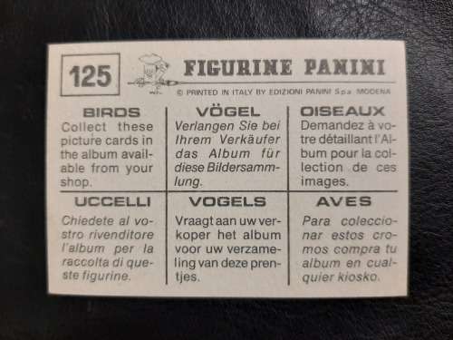 Figurine Panini Birds Sticker #125 (1979)