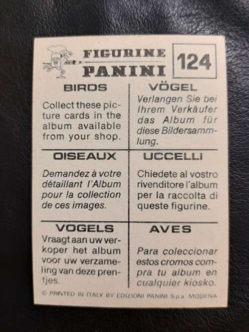 Figurine Panini Birds Sticker #124 (1979)