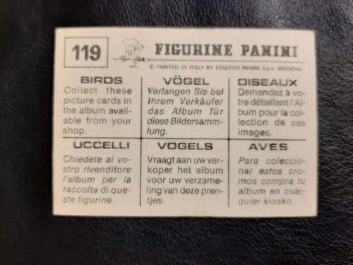 Figurine Panini Birds Sticker #119 (1979)