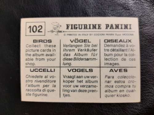 Figurine Panini Birds Sticker #102 (1979)
