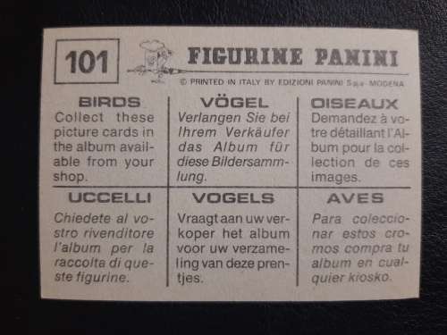 Figurine Panini Birds Sticker #101 (1979)