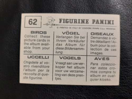 Figurine Panini Birds Sticker #62 (1979)