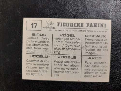 Figurine Panini Birds Sticker #17 (1979)