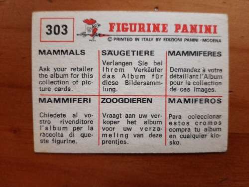 Figurine Panini Mammals Sticker #303 (1978)