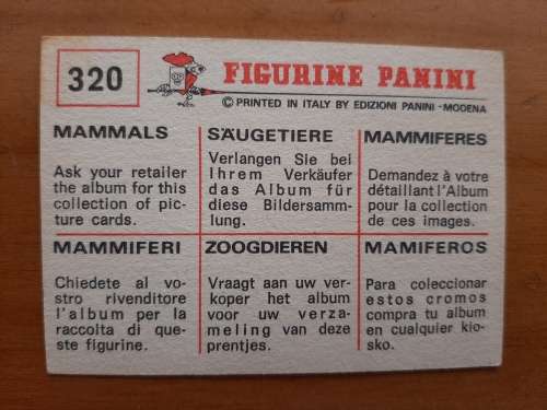 Figurine Panini Mammals Sticker #320 (1978)