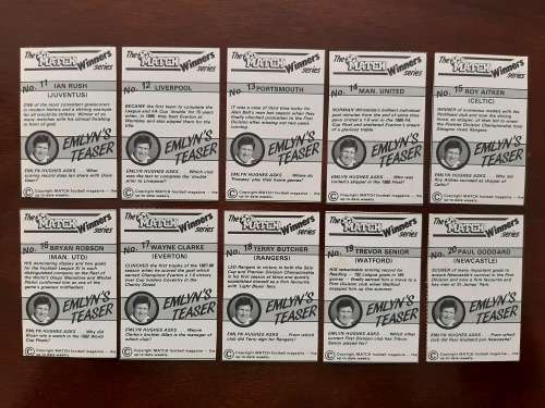 Match Winners Series Cards 11 - 20 (Match Magazine - 1988)