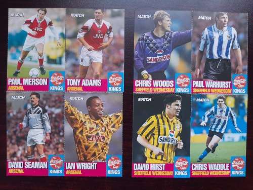 Match Coca Cola Cup Kings Trading Cards - 1993 Coca-Cola Cup Final - Arsenal vs Sheffield Wednesday
