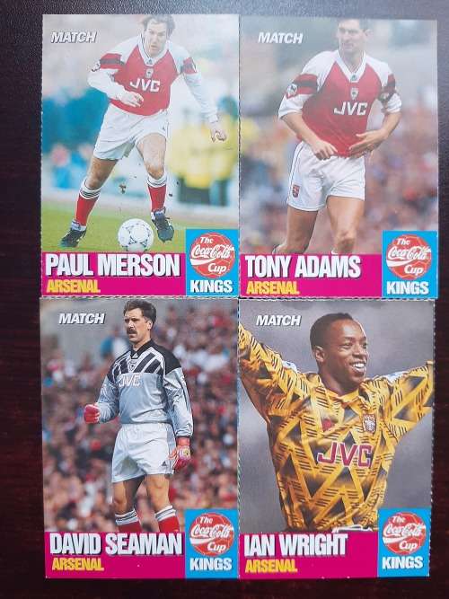 Match Coca Cola Cup Kings Trading Cards - 1993 Coca-Cola Cup Final - Arsenal vs Sheffield Wednesday