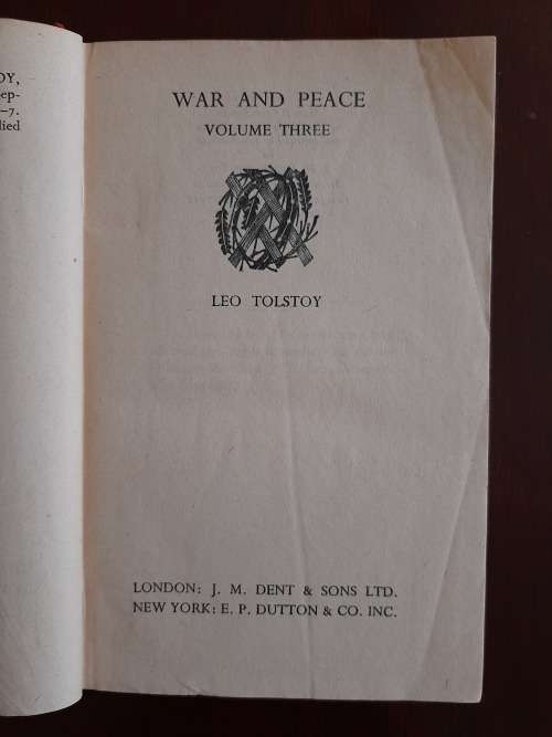 Everyman`s Library No 527: War And Peace (Vol. 3) by Leo Tolstoy