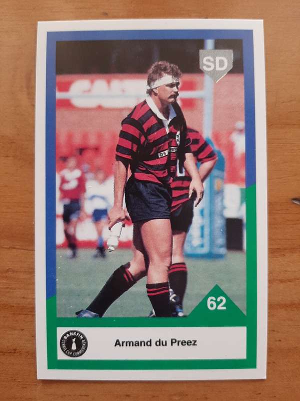 Sports Deck 1992 Currie Cup Collectors Cards: No 62 - Armand du Preez (Eastern Province)