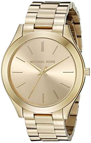 MICHAEL KORS RUNWAY GOLDTONE MK3179 SLIM QUARTZ WATCH **STUNNING**