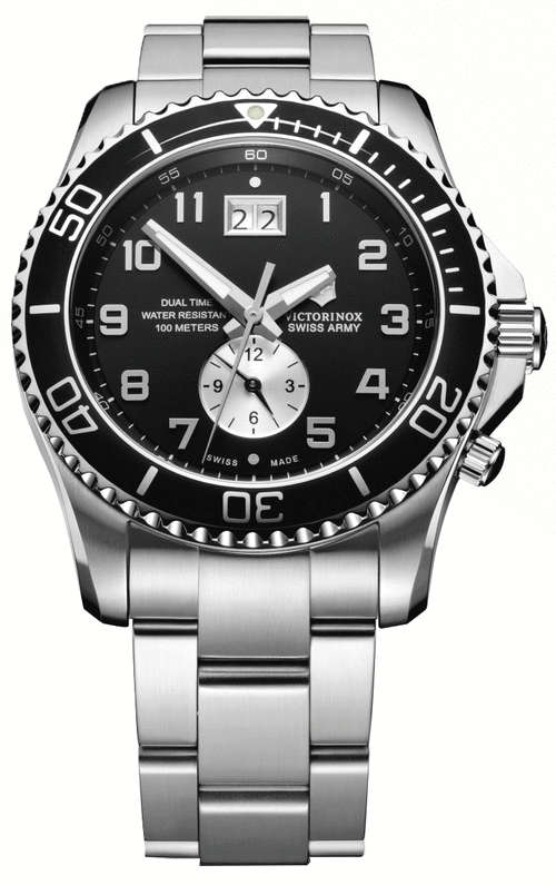 VICTORINOX SWISS ARMY MAVERICK 241441 DUAL TIME SWISS MADE , SWISS QUARTZ MOVEMENT