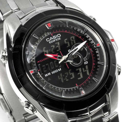 CASIO EDIFICE EFA -119BK-1A ANALOGUE DIGITAL WORLD TIME WATCH