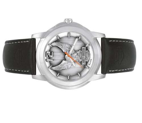 HARLEY- DAVIDSON BY BULOVA BLACK EAGLE 76A12-  QUARTZ WATCH IN BOX WITH PAPERS***LUXURY***