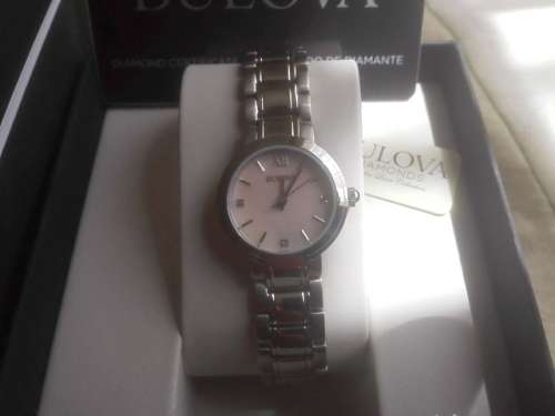 BULOVA LADIES WATCH 96P165 WITH 3 HAND SET DIAMONDS ***LUXURY***CRAZY SPECIAL***
