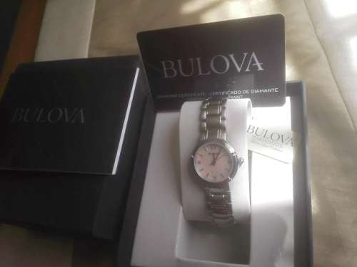 BULOVA LADIES WATCH 96P165 WITH 3 HAND SET DIAMONDS ***LUXURY***CRAZY SPECIAL***