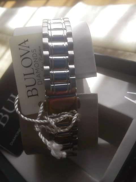 BULOVA LADIES WATCH 96P165 WITH 3 HAND SET DIAMONDS ***LUXURY***CRAZY SPECIAL***