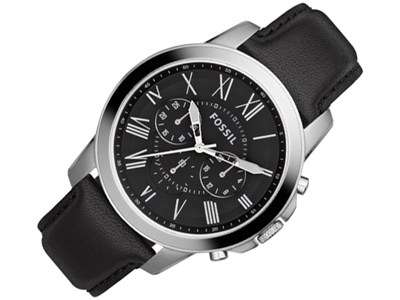 FOSSIL MENS QUALITY FS4812 CHRONOGRAPH IN STOCK WITH FOSSIL TIN AND MANUAL