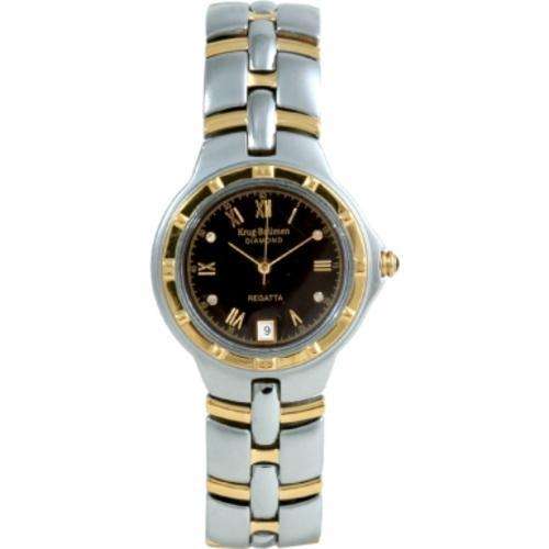 KRUG BAUMEN REGATTA 4 DIAMOND  BLACK DIAL - AUTHENTIC -ALL PAPERS AND DOC'S