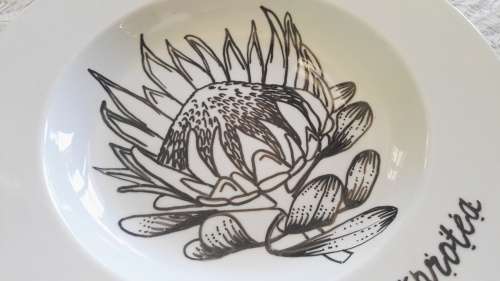 Originals Hand Painted Large Plate of Protea